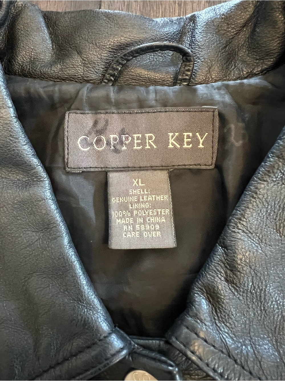 Copper Key Women’s Black Leather Button-Front Jacket - Picture 3 of 6